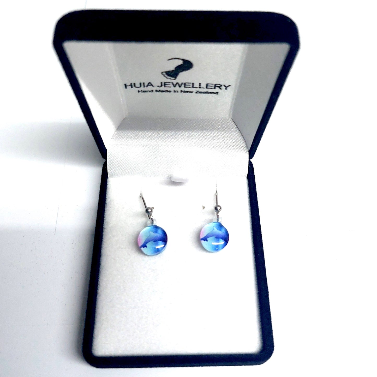 Pink-Blue Dolphin Earrings