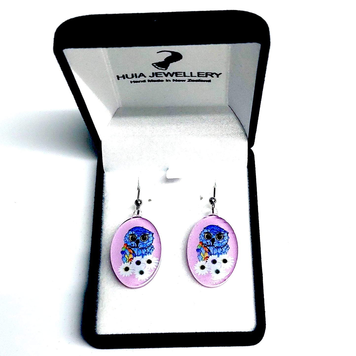 Pink Owl Earrings