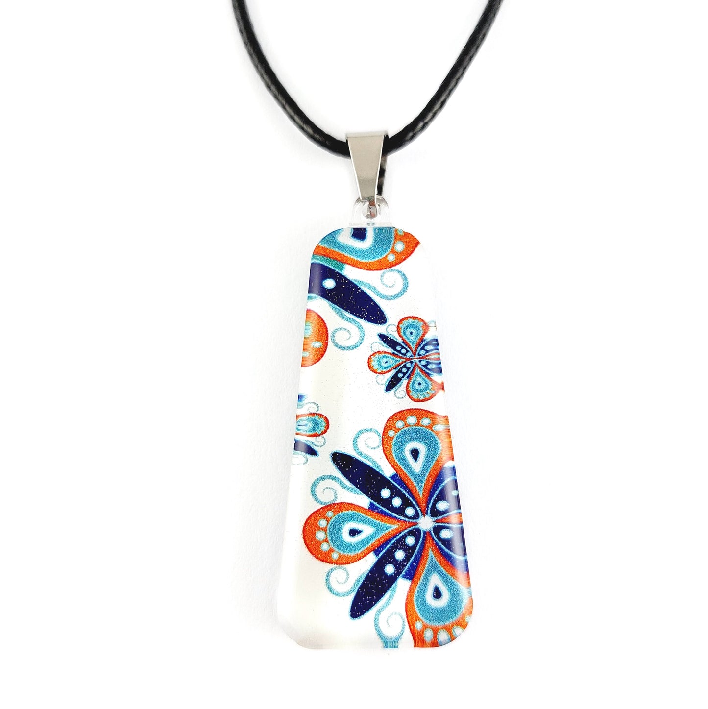 Orange Ornament Pendant & Earring Set