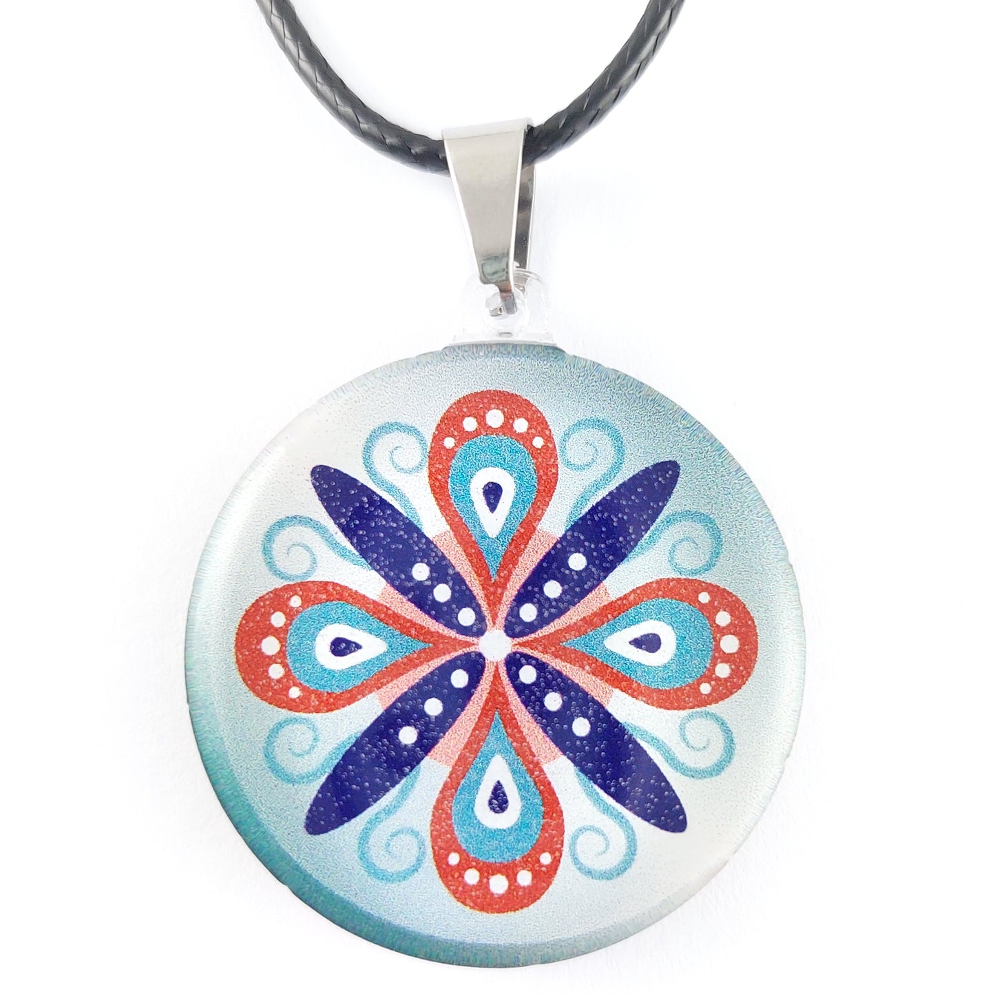 Turquoise Round Ornament Pendant & Earring Set