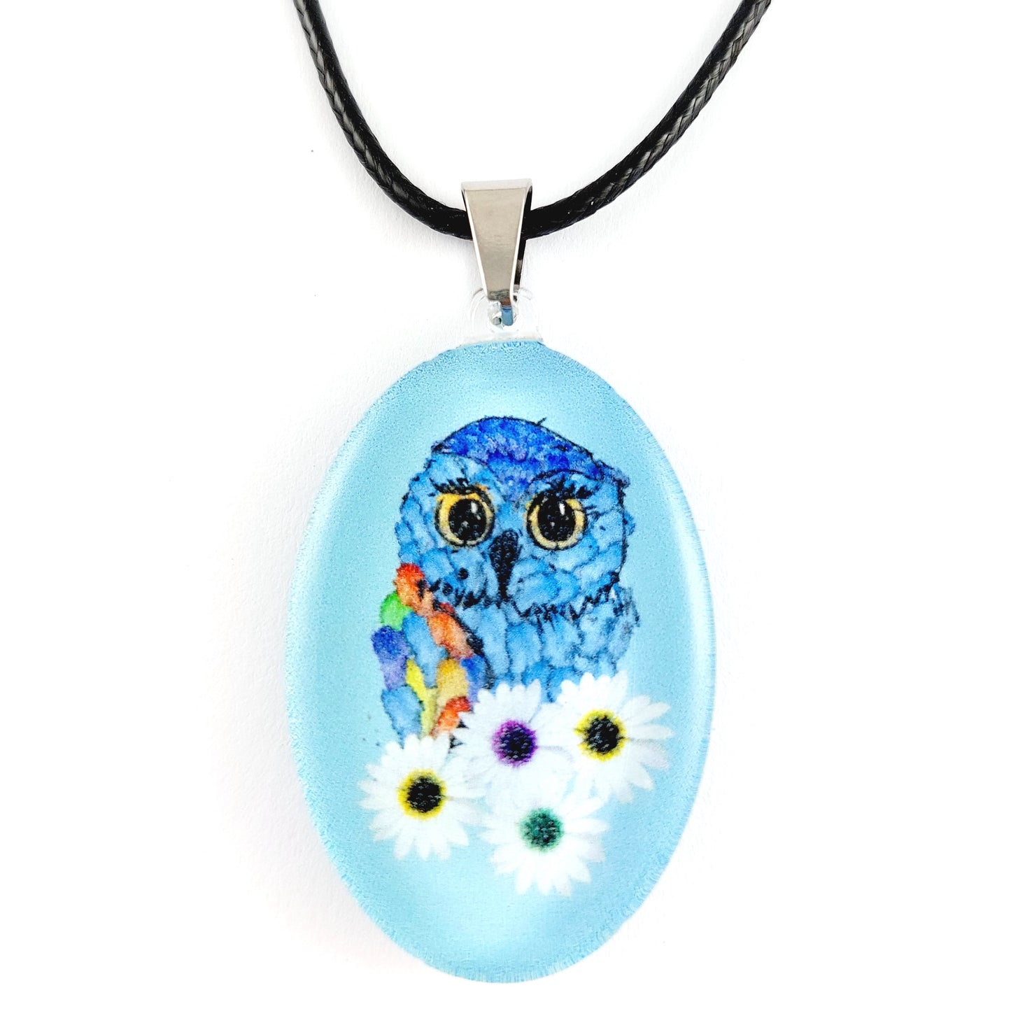 Blue Owl Pendant & Earring Set