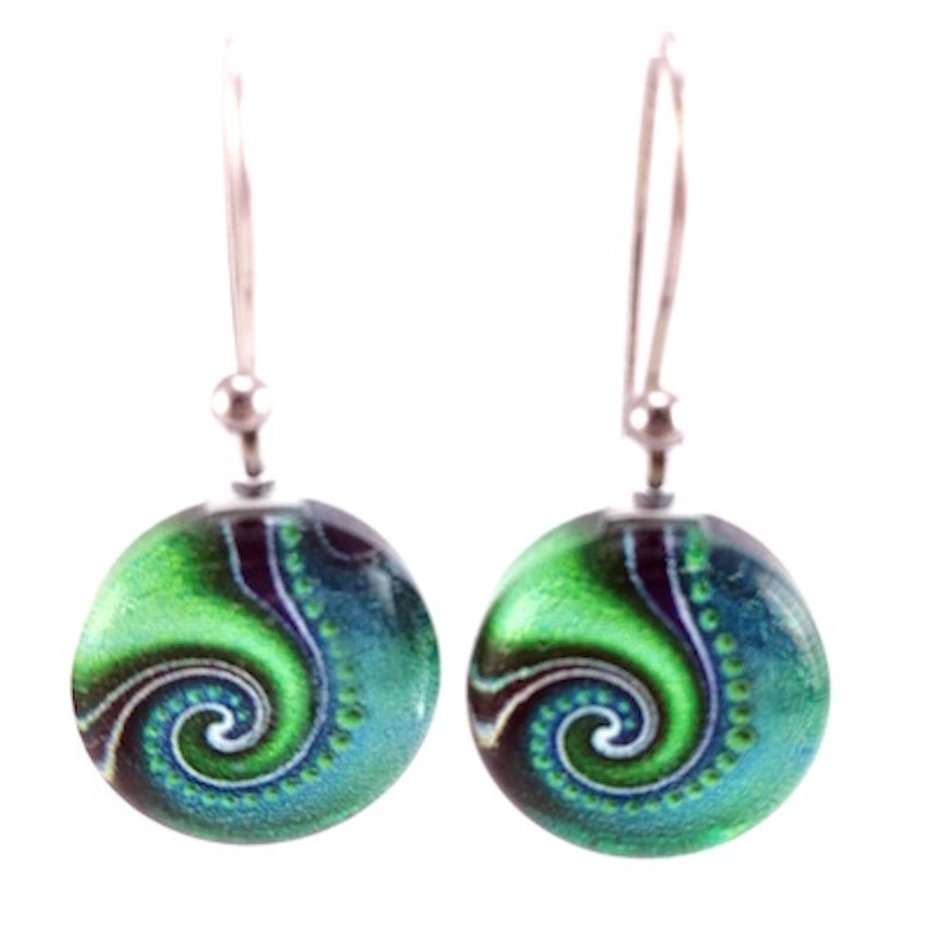 Turquoise Dot Wave Pendant & Earring Set
