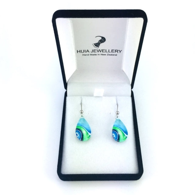 Turquoise Teardrop Ribbon Earrings