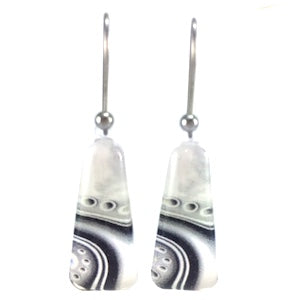 Black & White Long Dot Wave Earrings