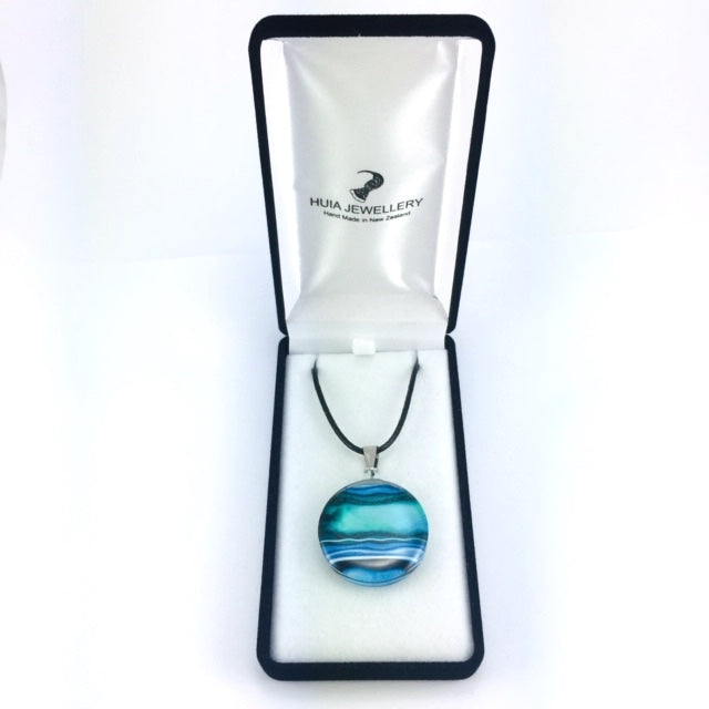 Blue Round Marble Pendant