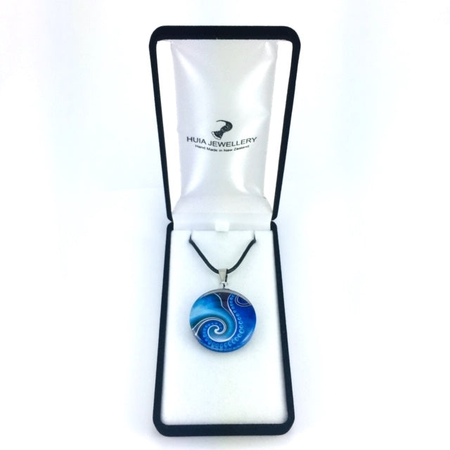 Blue Dot Wave Pendant