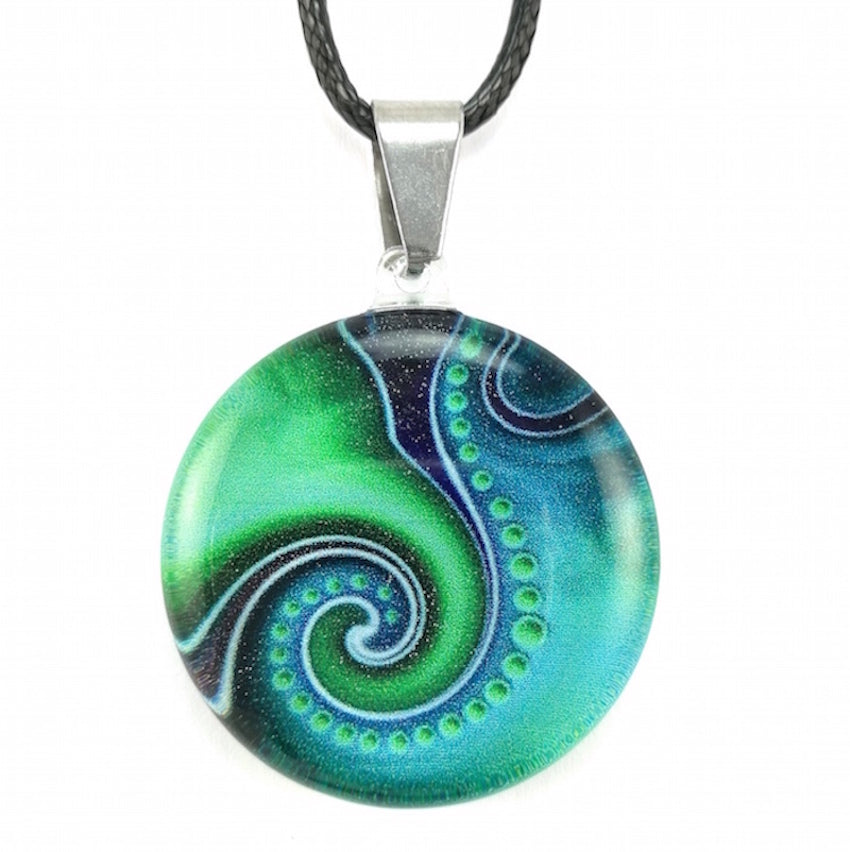 Turquoise Dot Wave Pendant & Earring Set