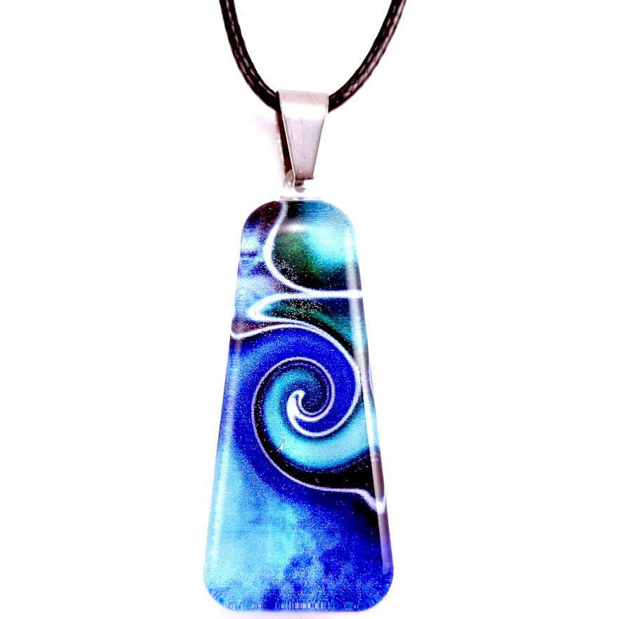 Blue Mystic Wave Pendant & Earring Set