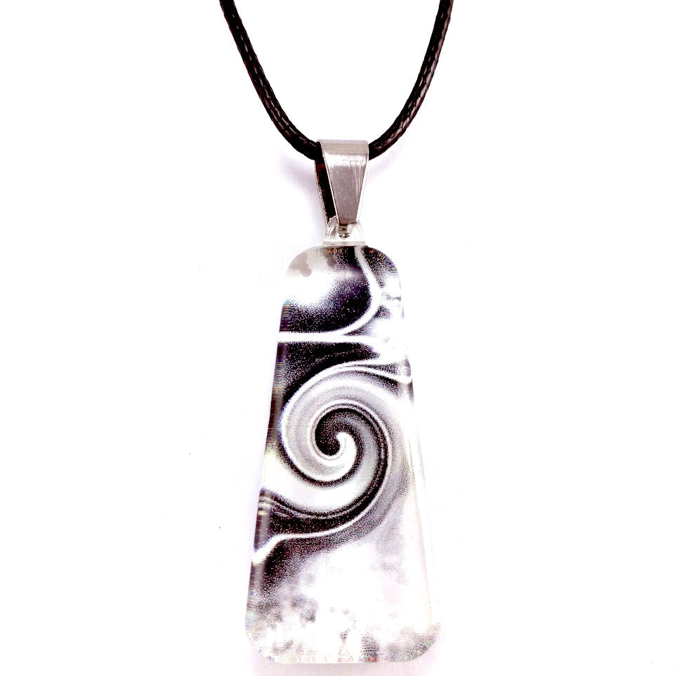 Black & White Mystic Wave Pendant