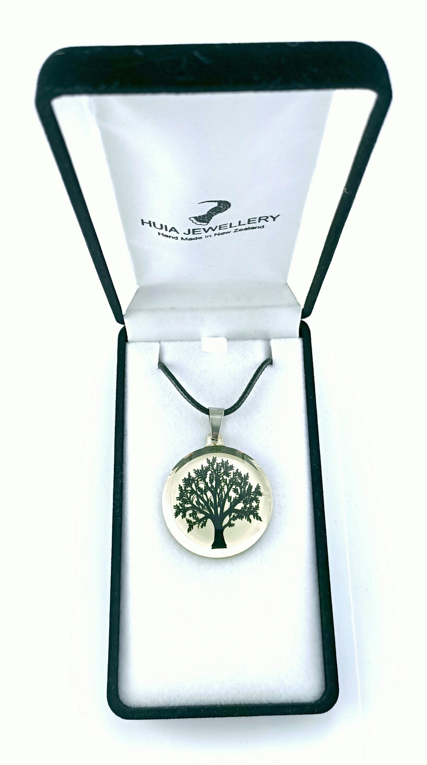 Mirror Tree of Life Black Gold Pendant