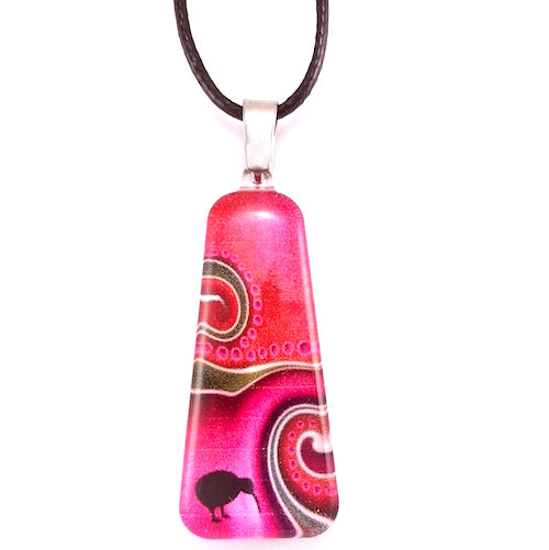 Pink Kiwi Dot Pendant