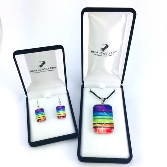 Rainbow Pendant & Earring Set