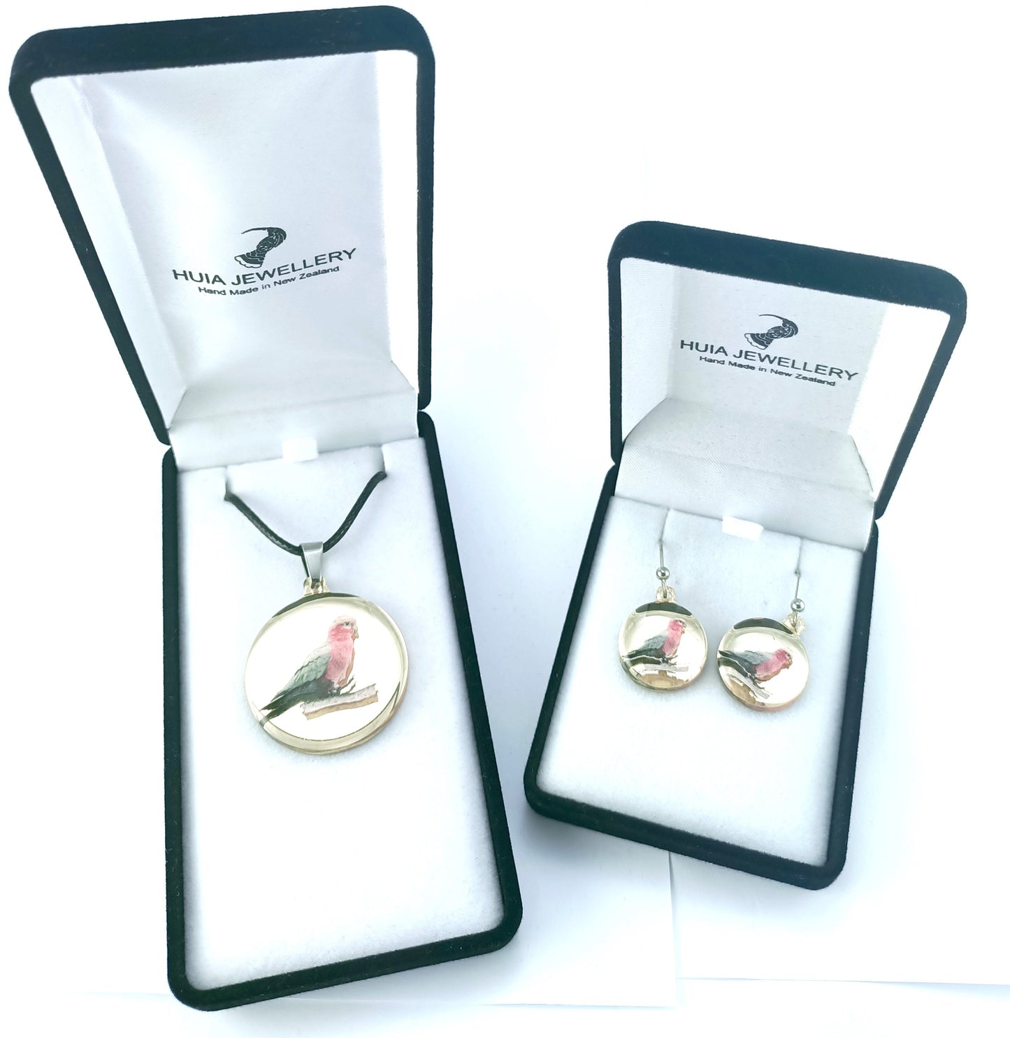 Mirror Galah Gold Pendant & Earring Set