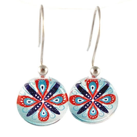 Turquoise Round Ornament Earrings