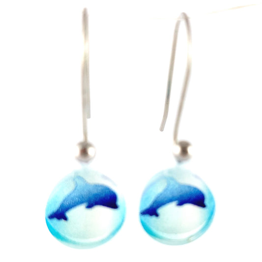 Blue Dolphin Earrings