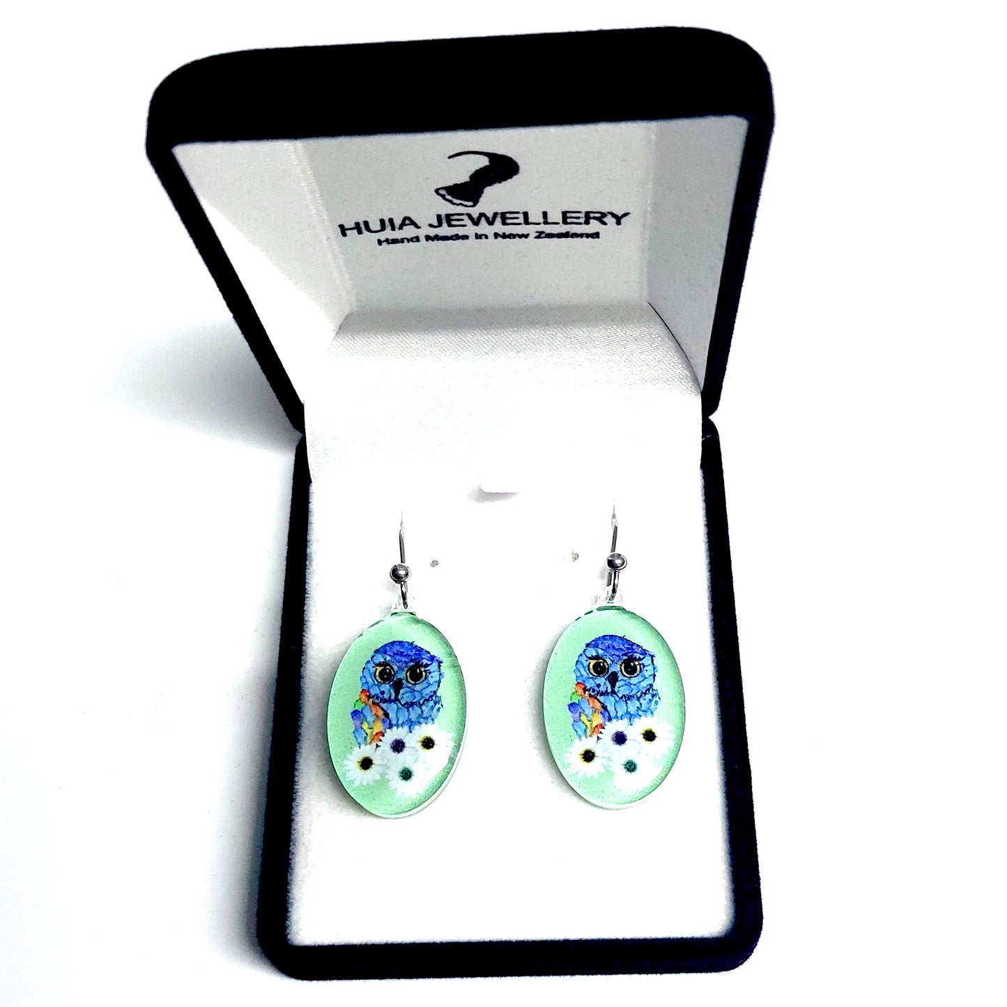 Green Owl Earrings