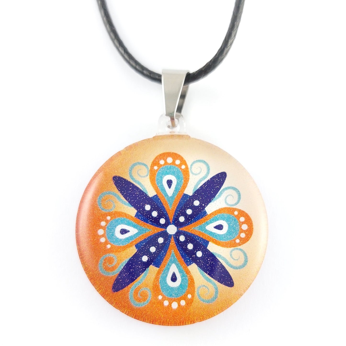 Orange Round Ornament Pendant