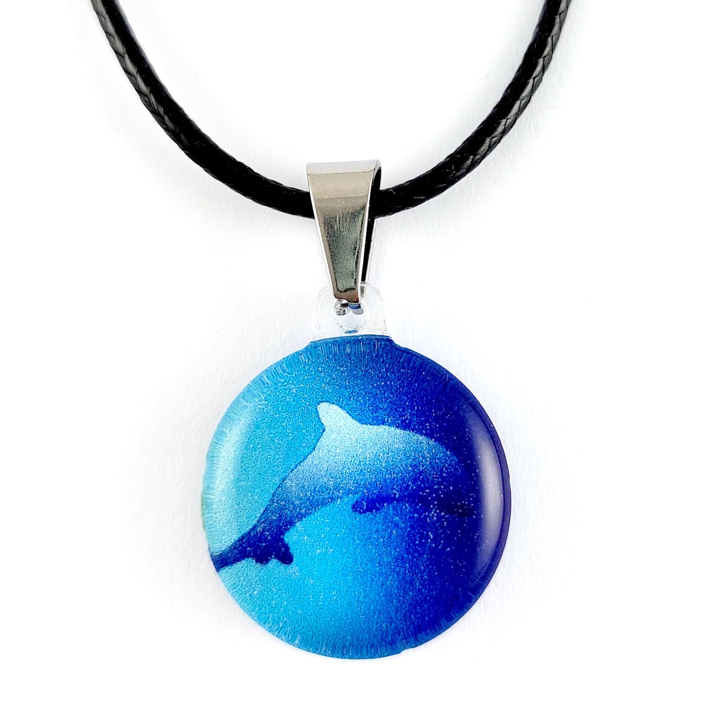 Dark Blue Dolphin Pendant & Earring Set