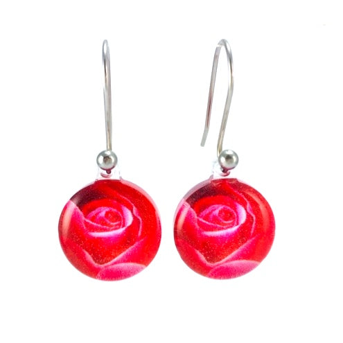 Pink Rose Earrings