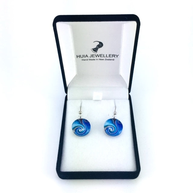 Blue Dot Wave Earrings