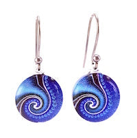 Blue Dot Wave Earrings