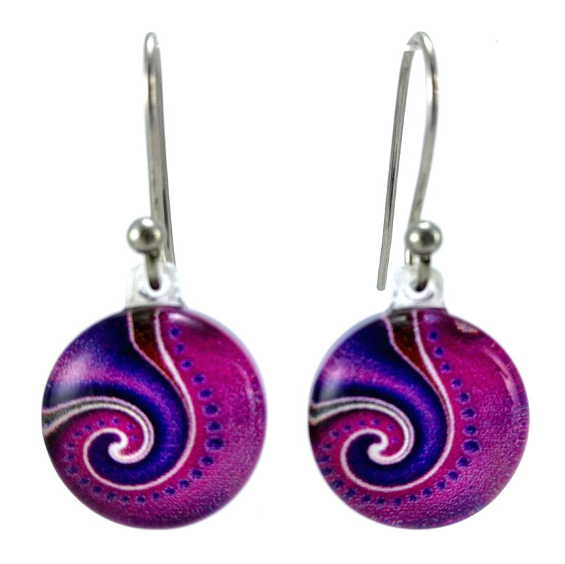 Purple Dot Wave Pendant & Earring Set