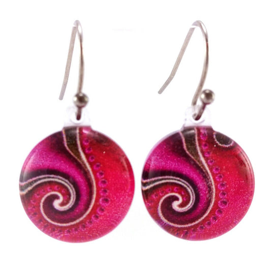 Pink Dot Wave Earrings