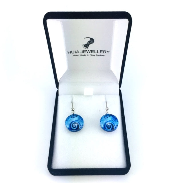 Blue Pinwheel Earrings