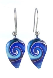 Blue Mystic Wave Flow Earrings