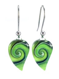 Green Mystic Wave Flow Earrings