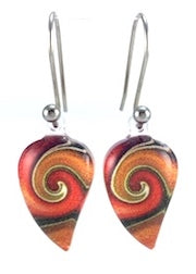 Orange Mystic Wave Flow Earrings