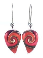 Red Mystic Wave Flow Earrings