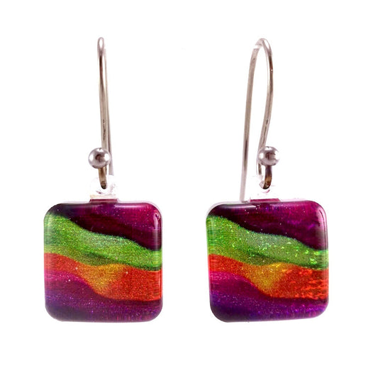 Purple Candy Stripes Earrings