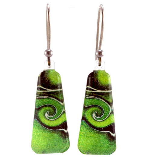 Green Mystic Wave Earrings