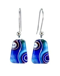 Blue Two Waves Earrings