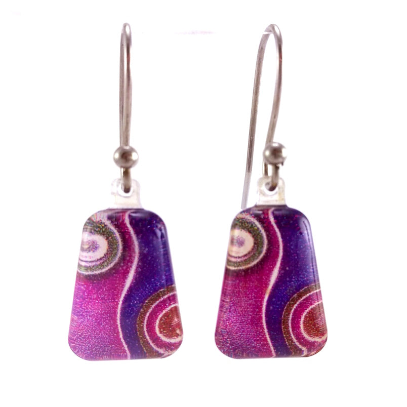 Purple Two Waves Earrings