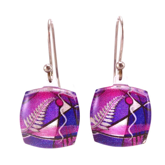 Purple Exotic Fern Earrings