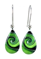 Green Mystic Wave Earrings