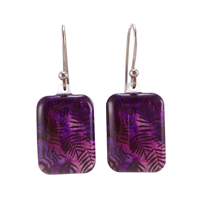 Purple Fern Earrings