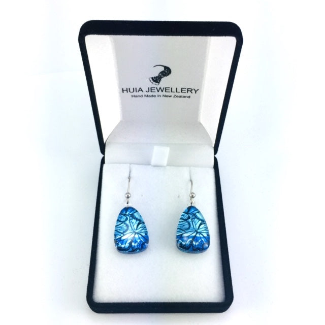 Blue Monarch Butterfly Earrings