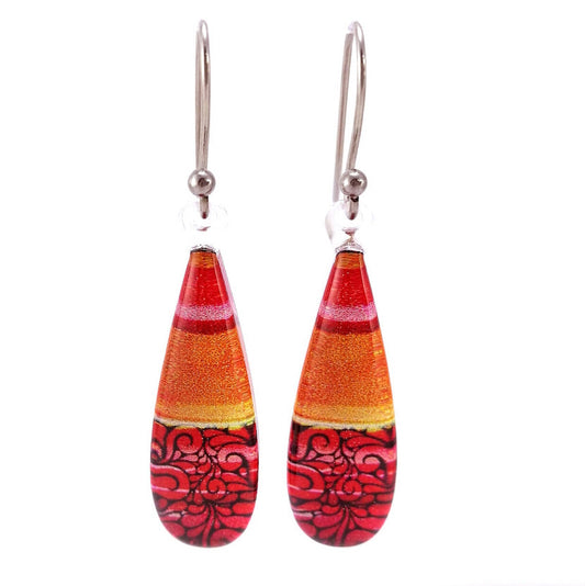 Red Lace Earrings