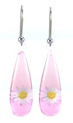 Pink Opaque Daisy Earrings