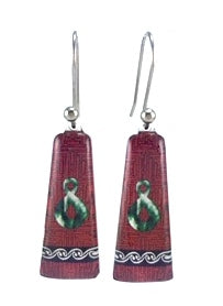 Red Patterned Pikorua Earrings