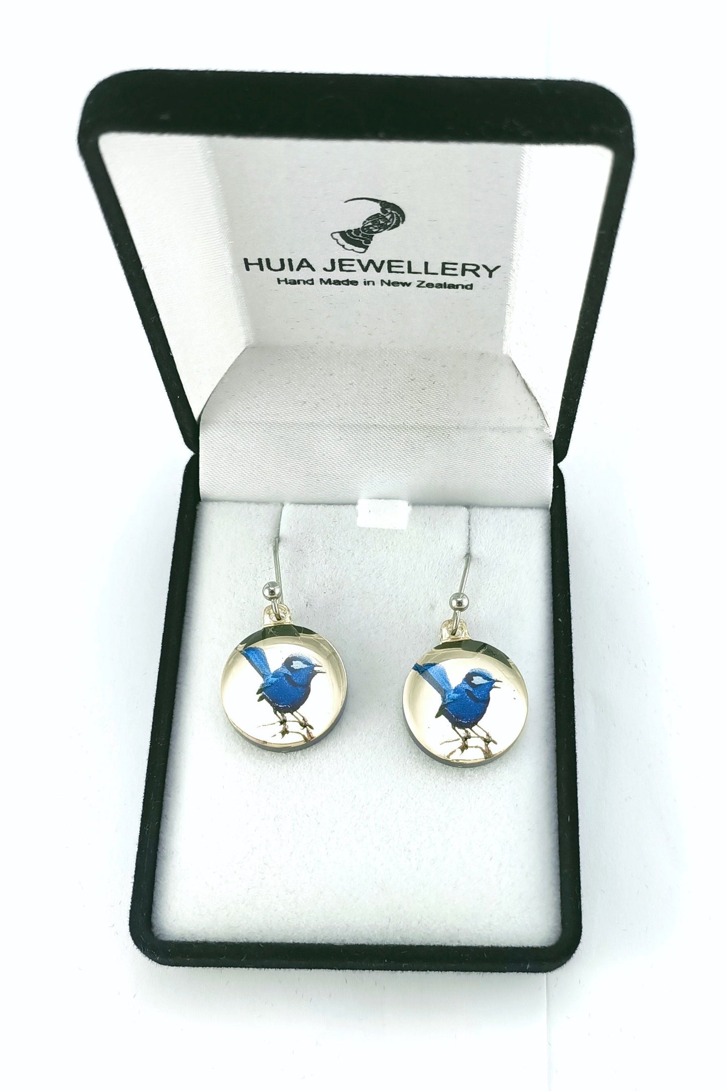 Mirror Ferry Wren Gold Earrings