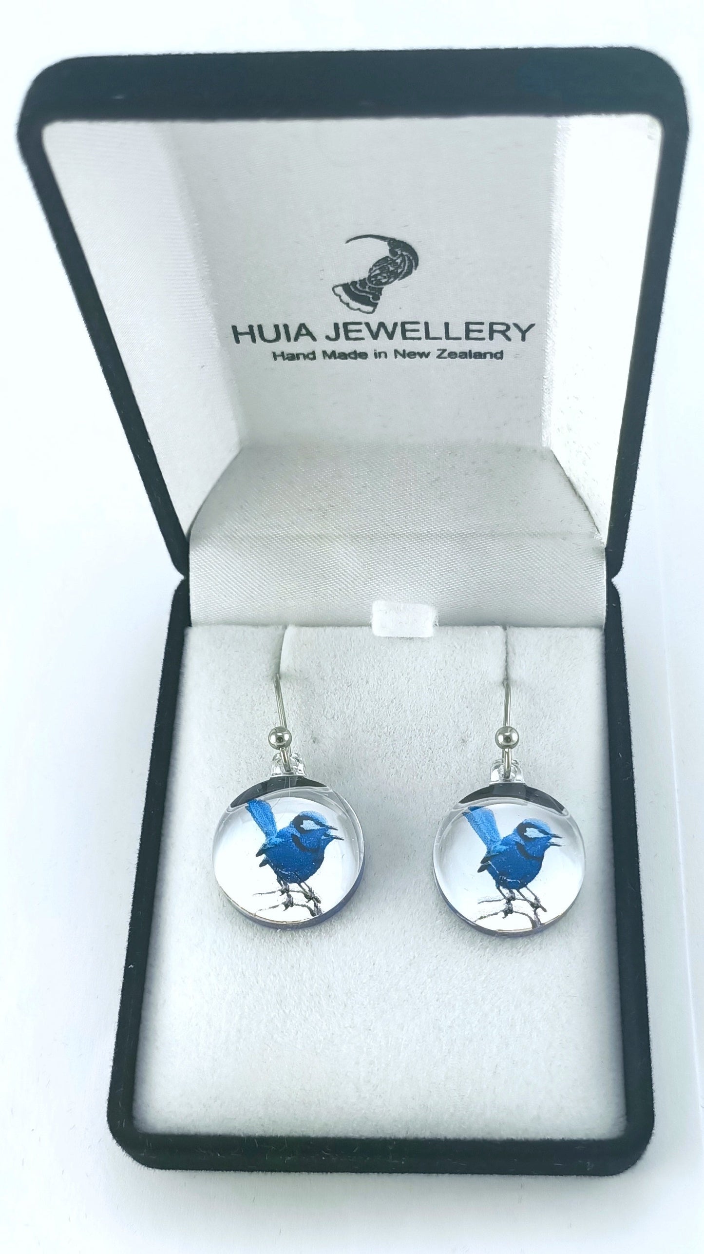 Mirror Ferry Wren Silver Earrings