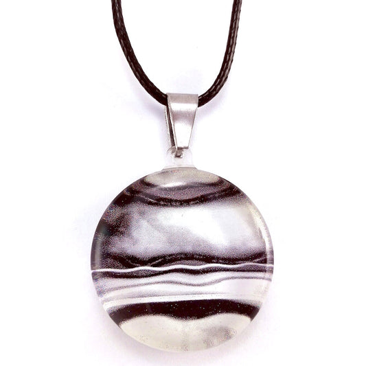 Black & White Round Marble Pendant