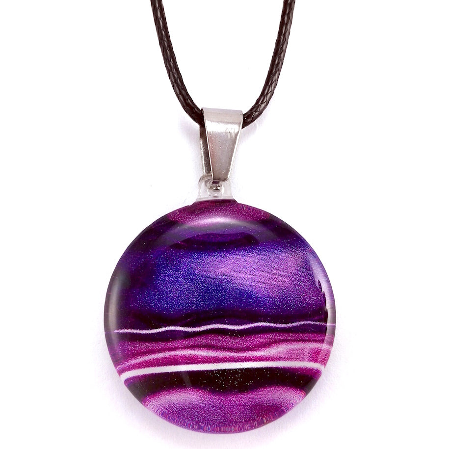 Purple Round Marble Pendant