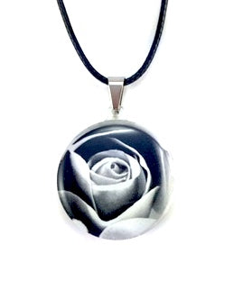 Black & White Rose Pendant