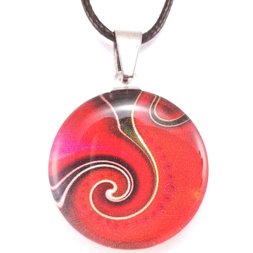 Red Dot Wave Pendant