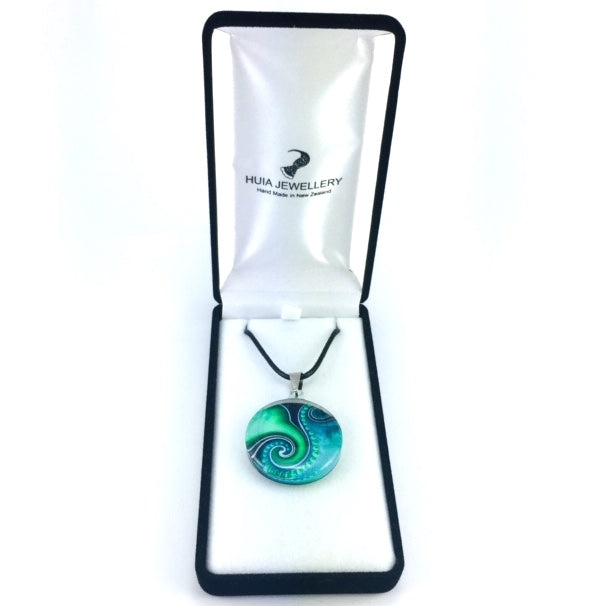 Turquoise Dot Wave Pendant